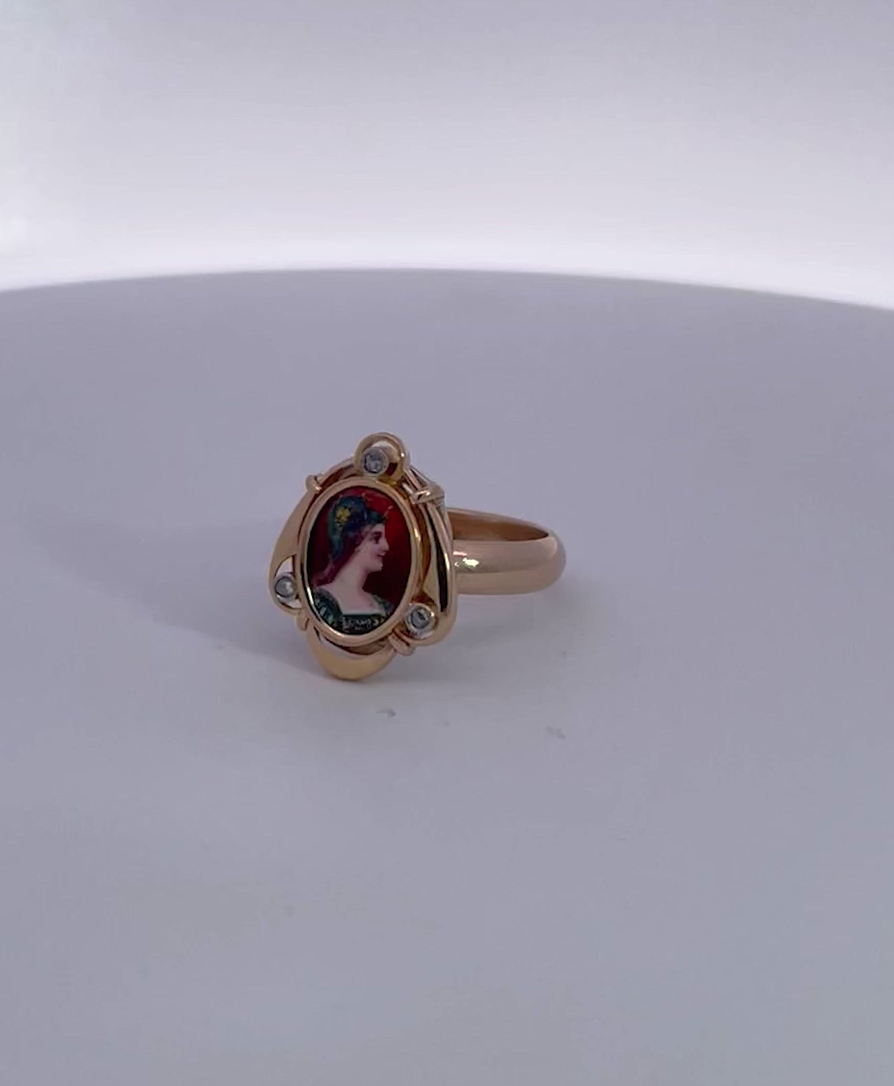 Yellow gold Athena portrait