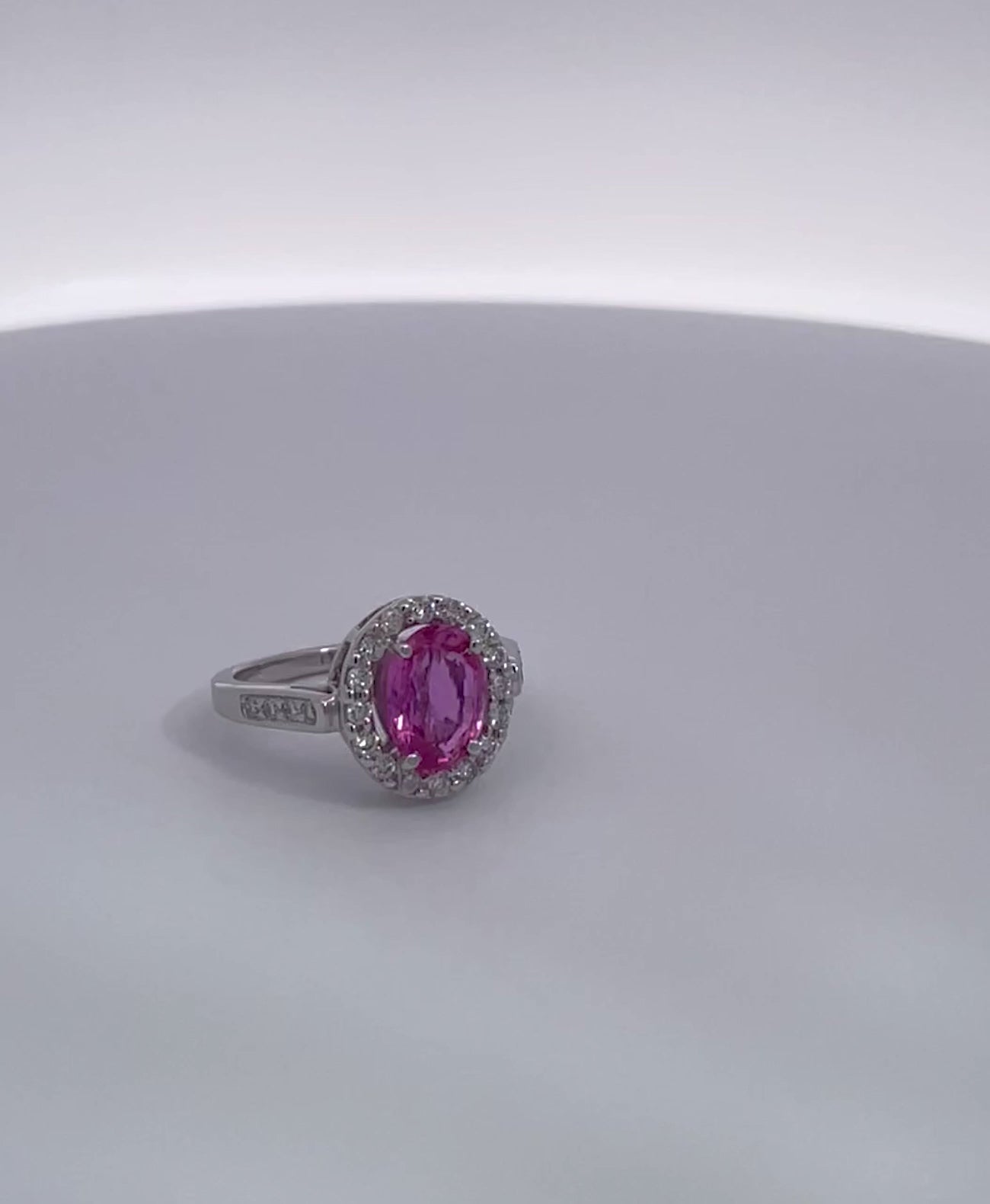 Pink Sapphire and Diamond Ring