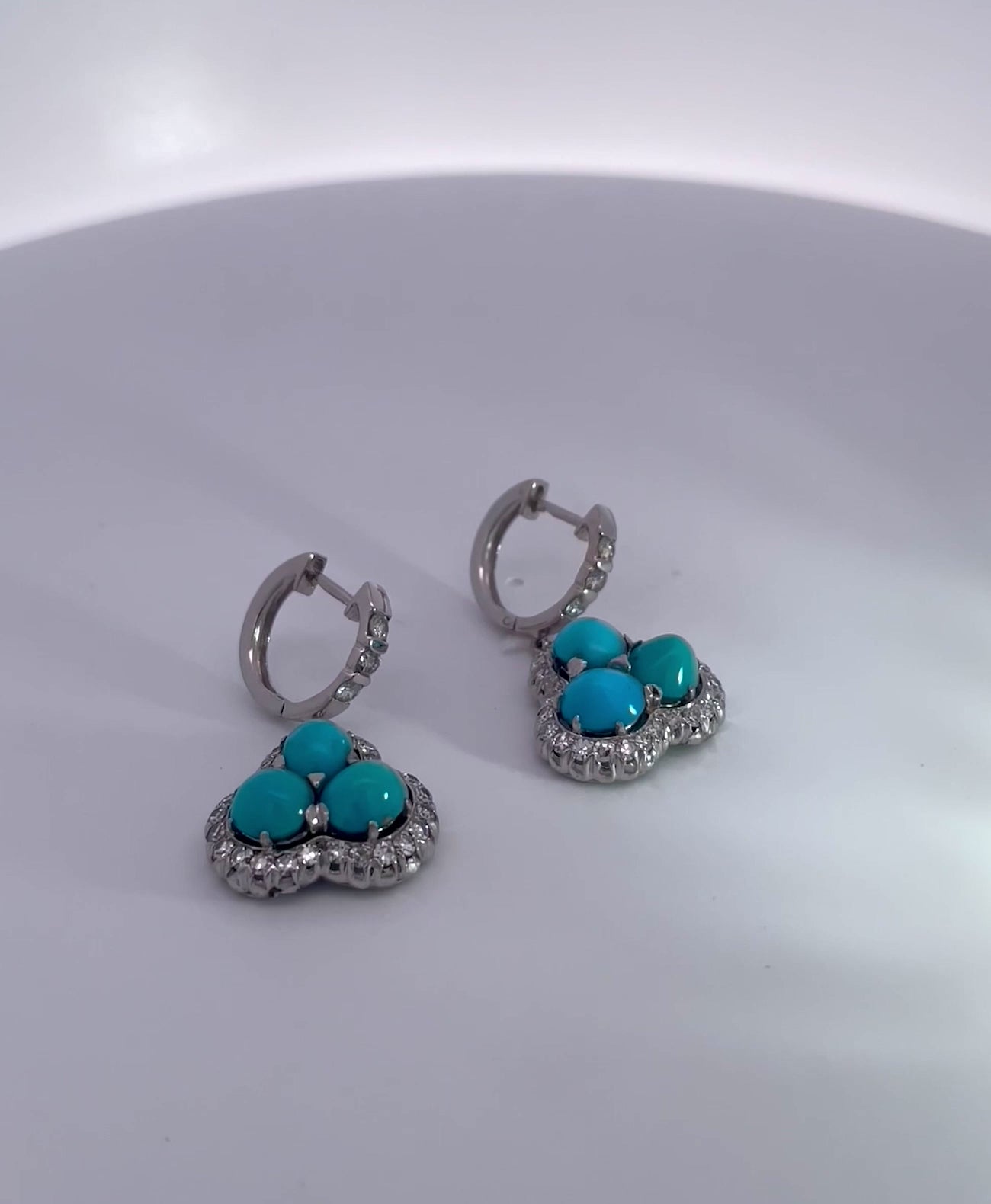 18K Diamond Turquoise Drops