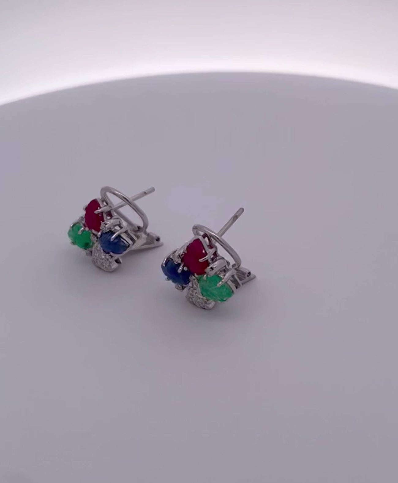 Tutti Frutti Earrings in 18K White Gold