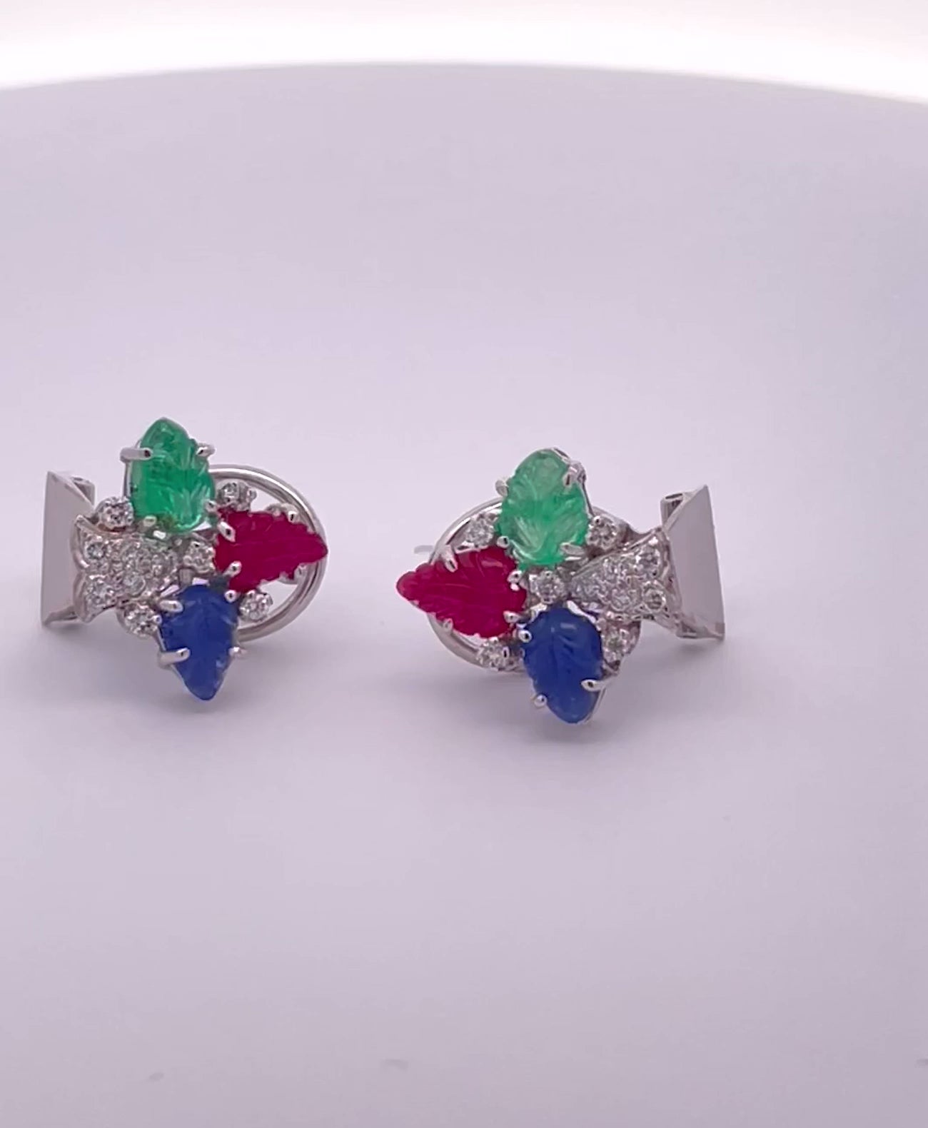 Tutti Frutti Earrings in 18K White Gold