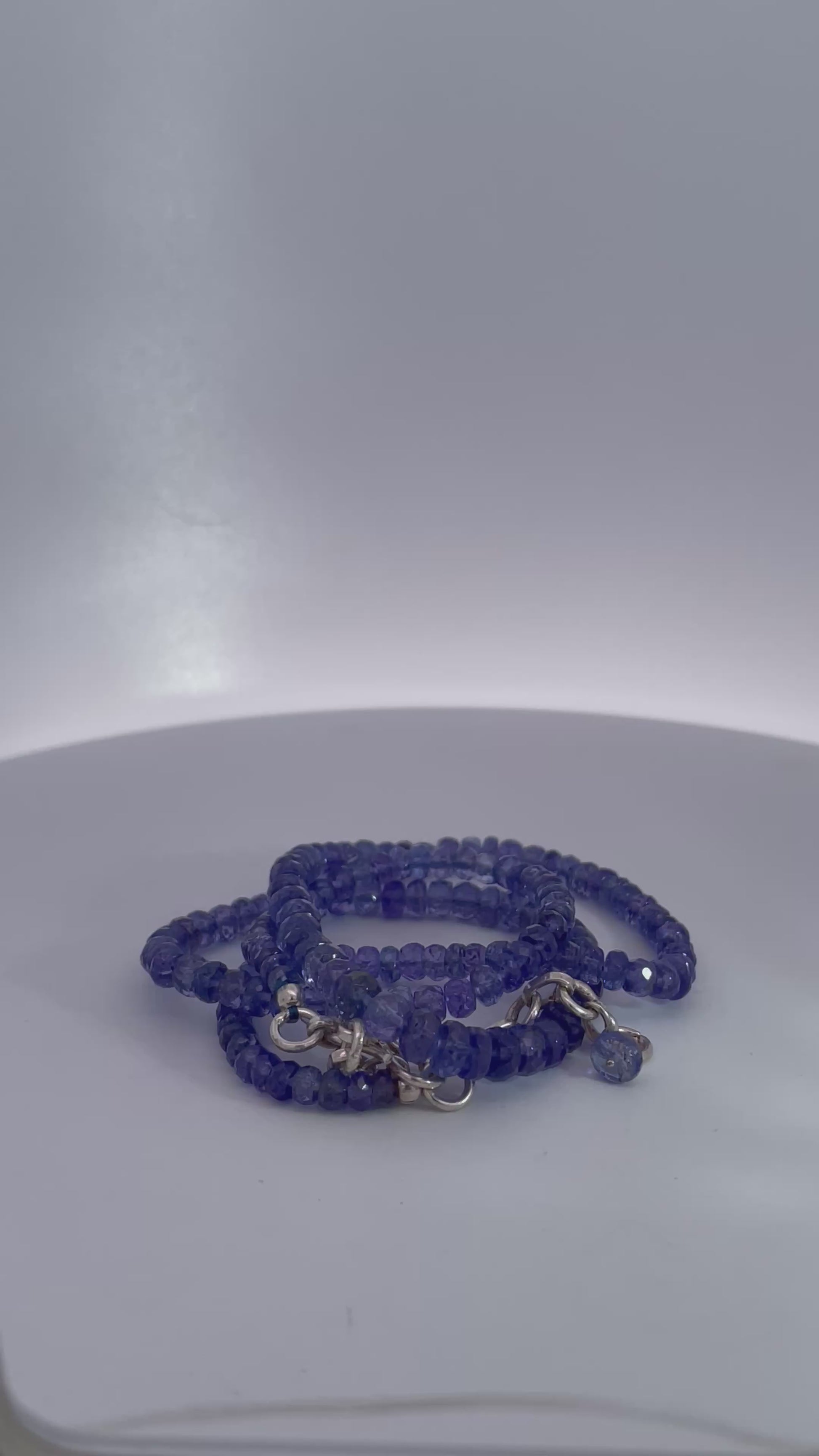 Tanzanite beads on chain silver
