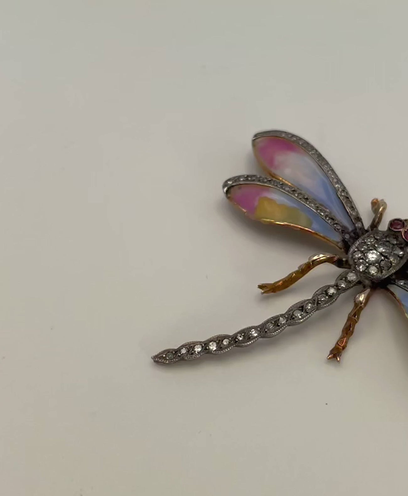 Enamel Butterfly Pastel colors 14K