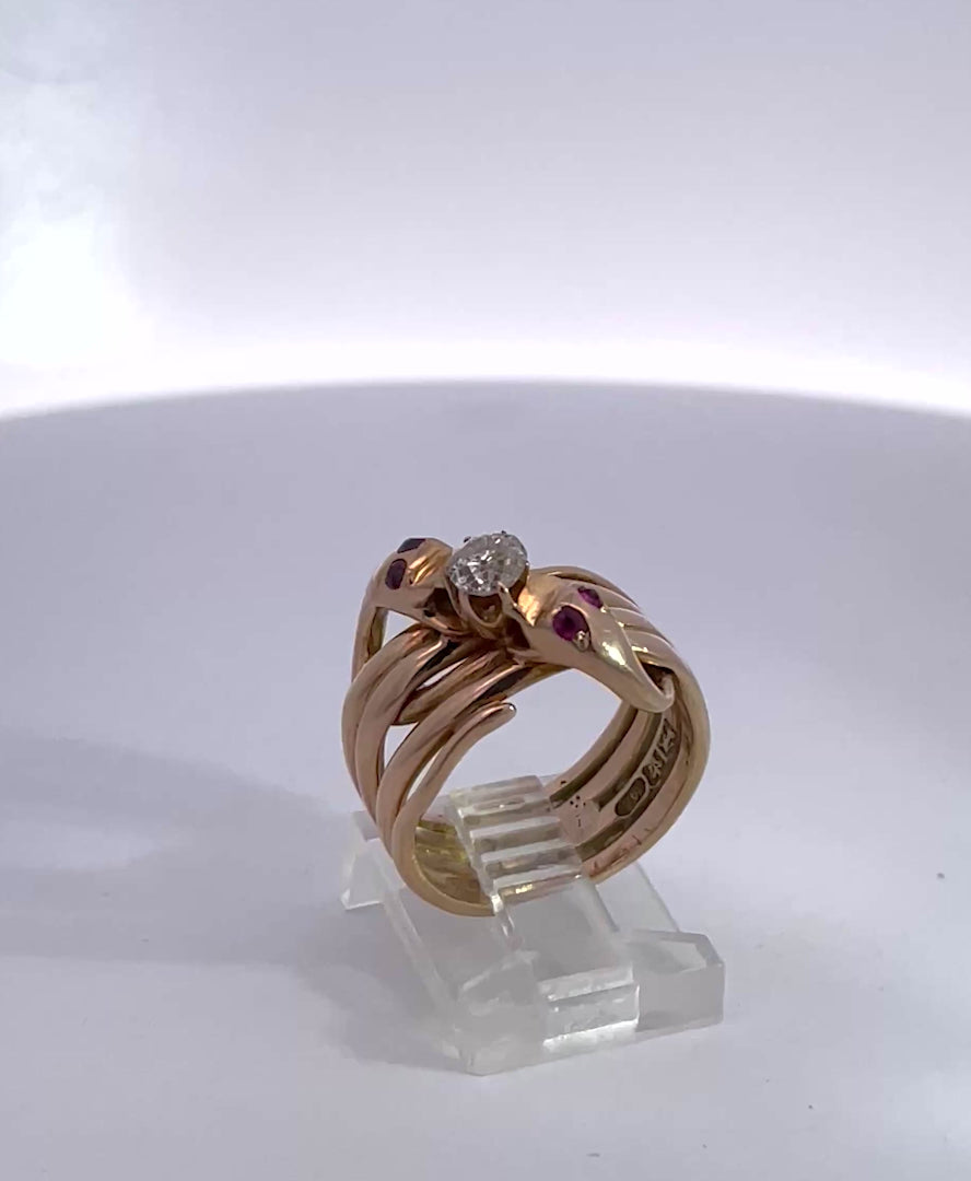 Double Snake Ring Lovers Knot