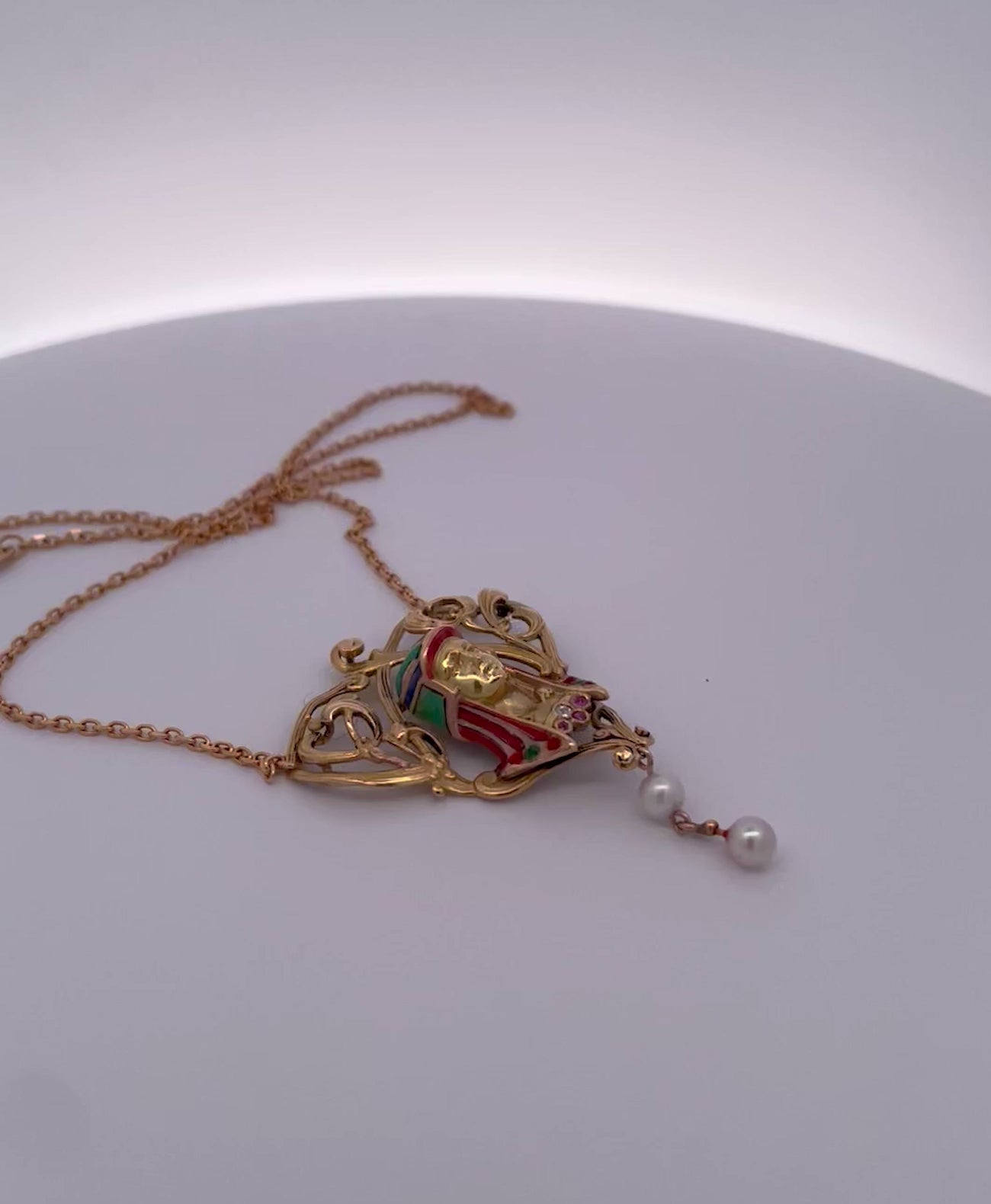 Egyptian Revival Enamel Necklace