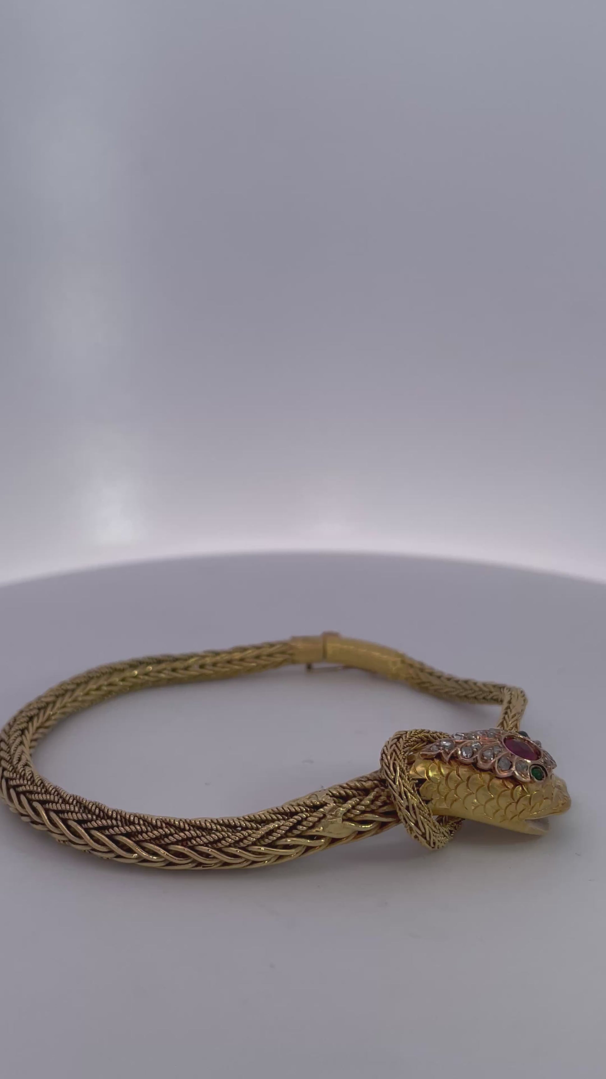 Gorgeous 14K Yellow Gold Snake Bracelet