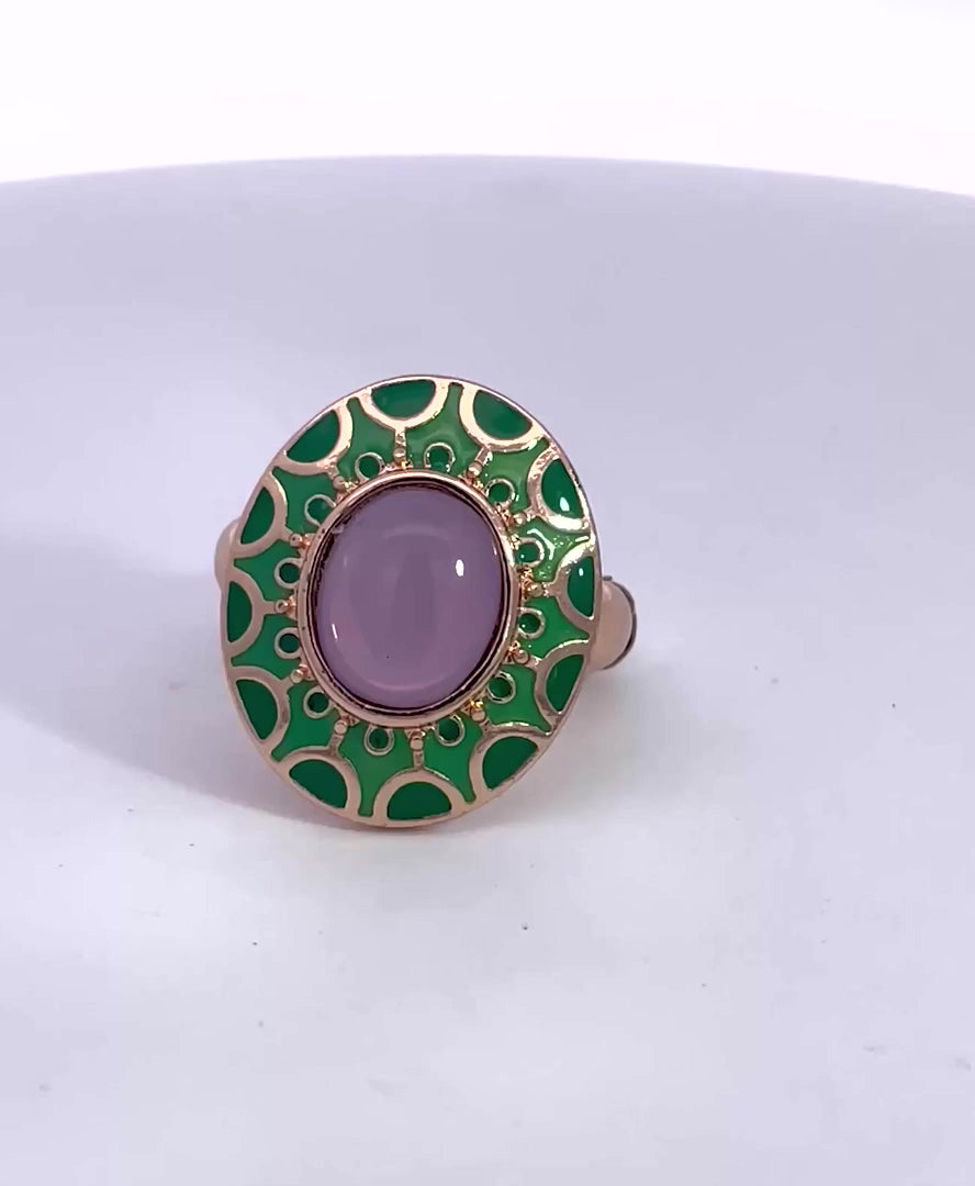 Egyptian Deco style enamel ring