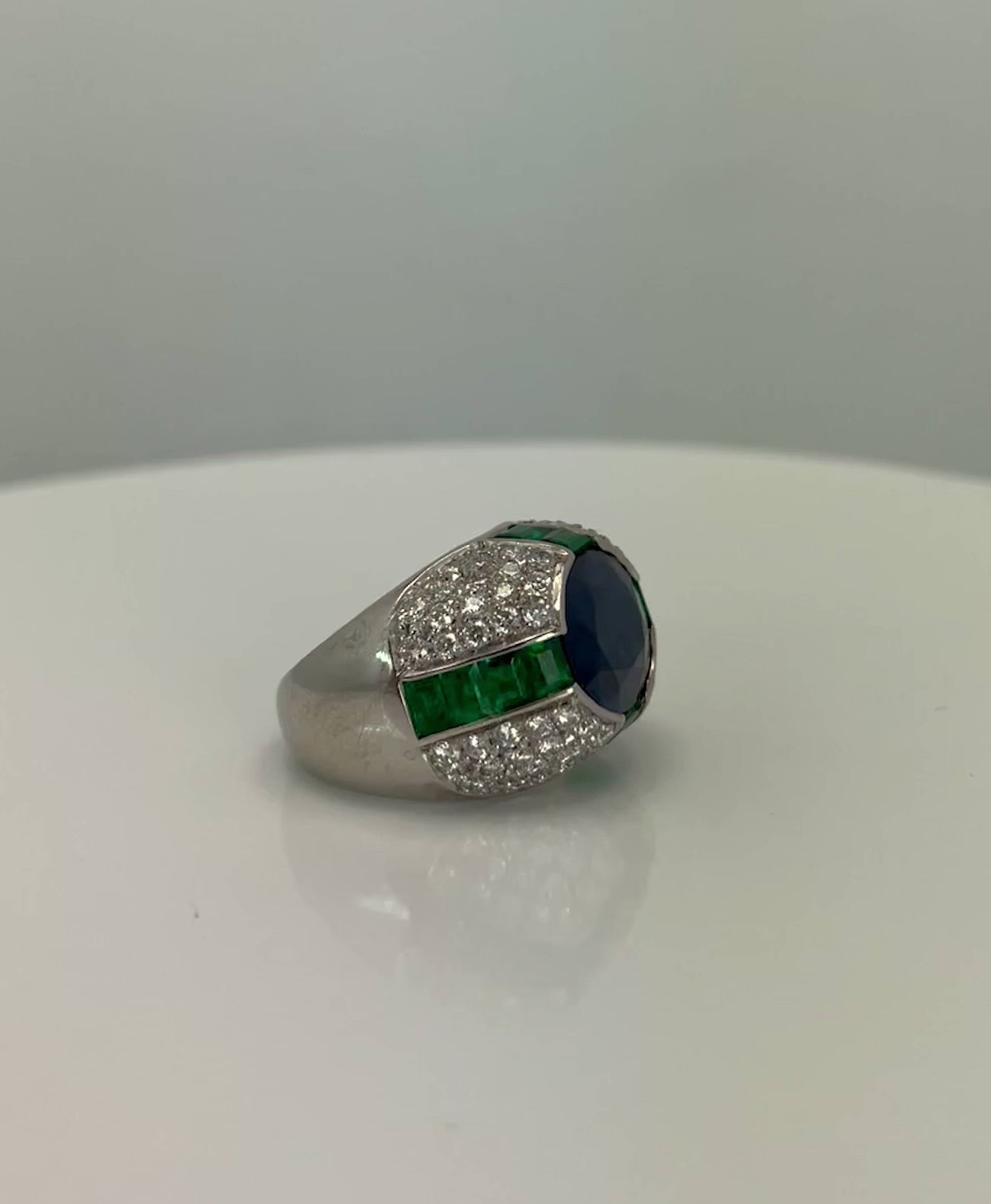 Bulgari Trombino Sapphire Emerald Diamond Ring