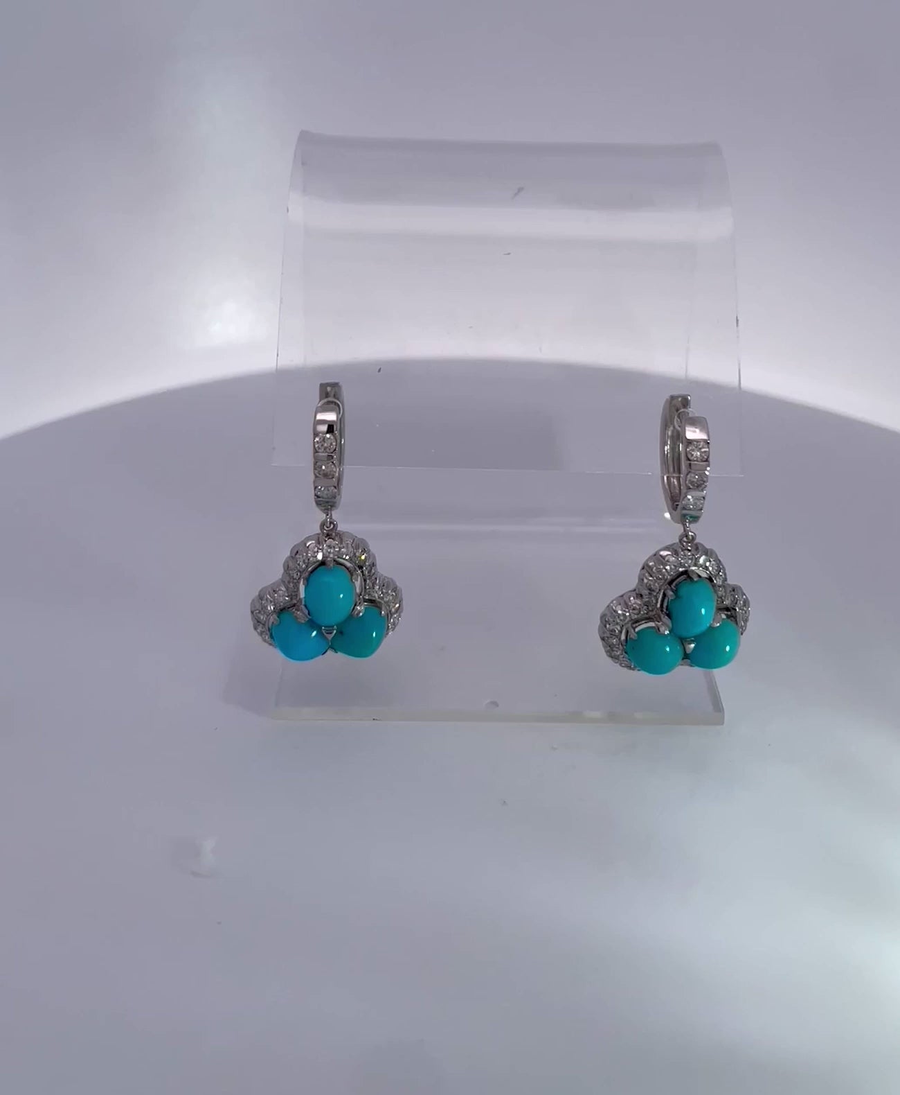 Diamond and Turquoise Earrings