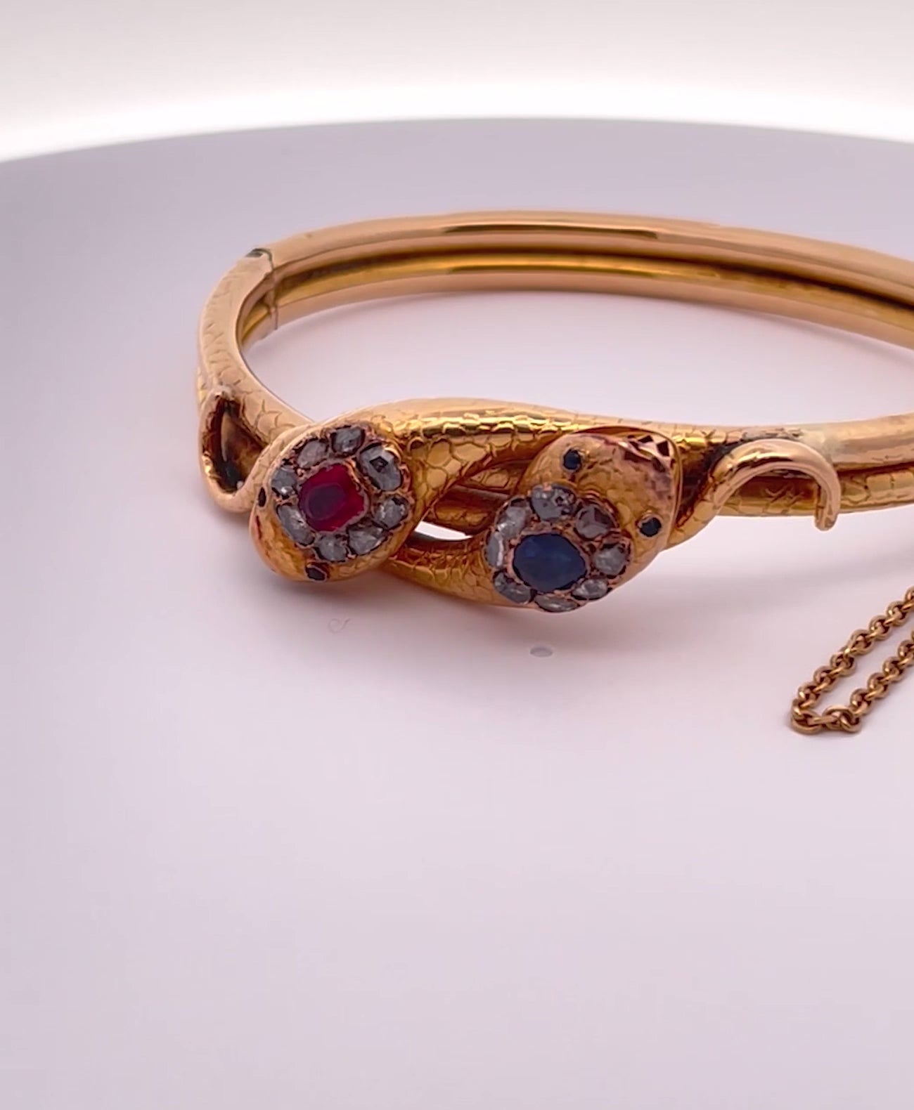 Antique Snake Bracelet Double head and body 18K 1880's