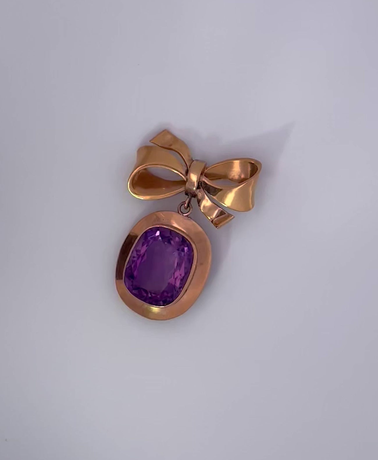 Vintage Amethyst Rose Gold Pendant