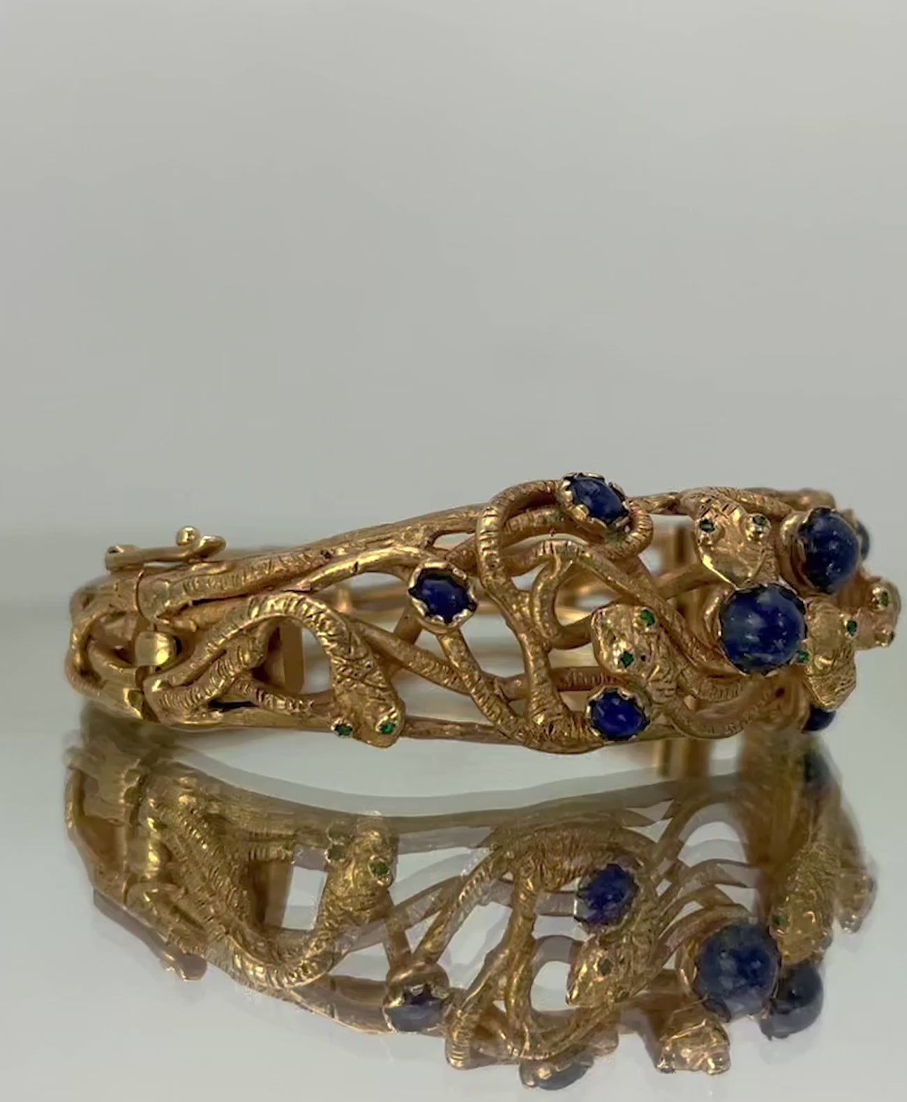 Snake Bracelet w/ Lapis 14K
