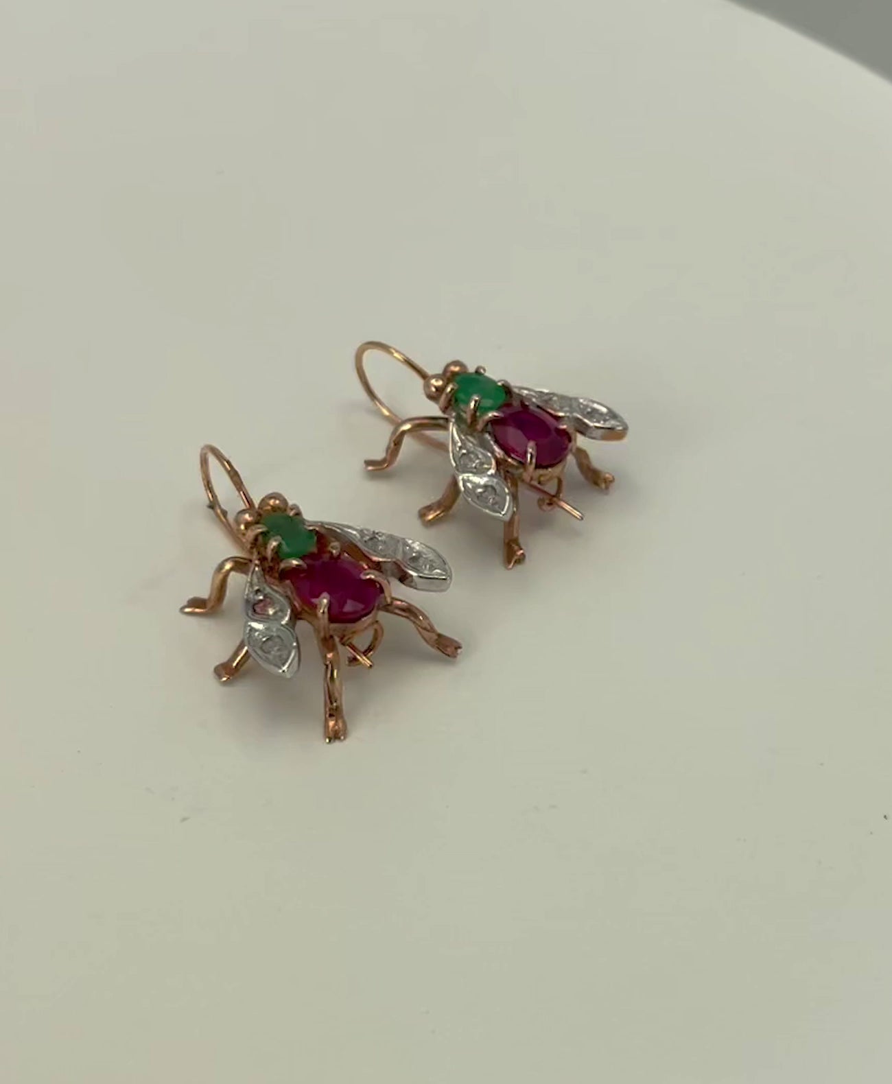 Gemstone 14K Yellow Gold Fly Earrings