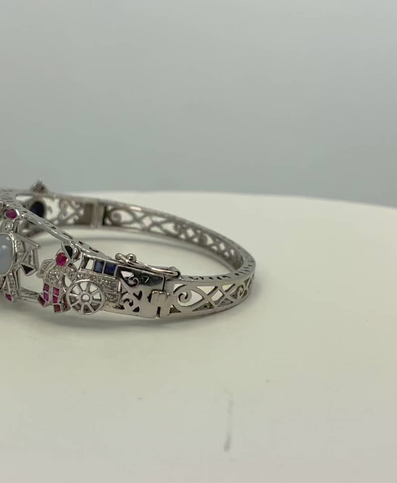 Art Deco Platinum Charms on Bracelet (2)