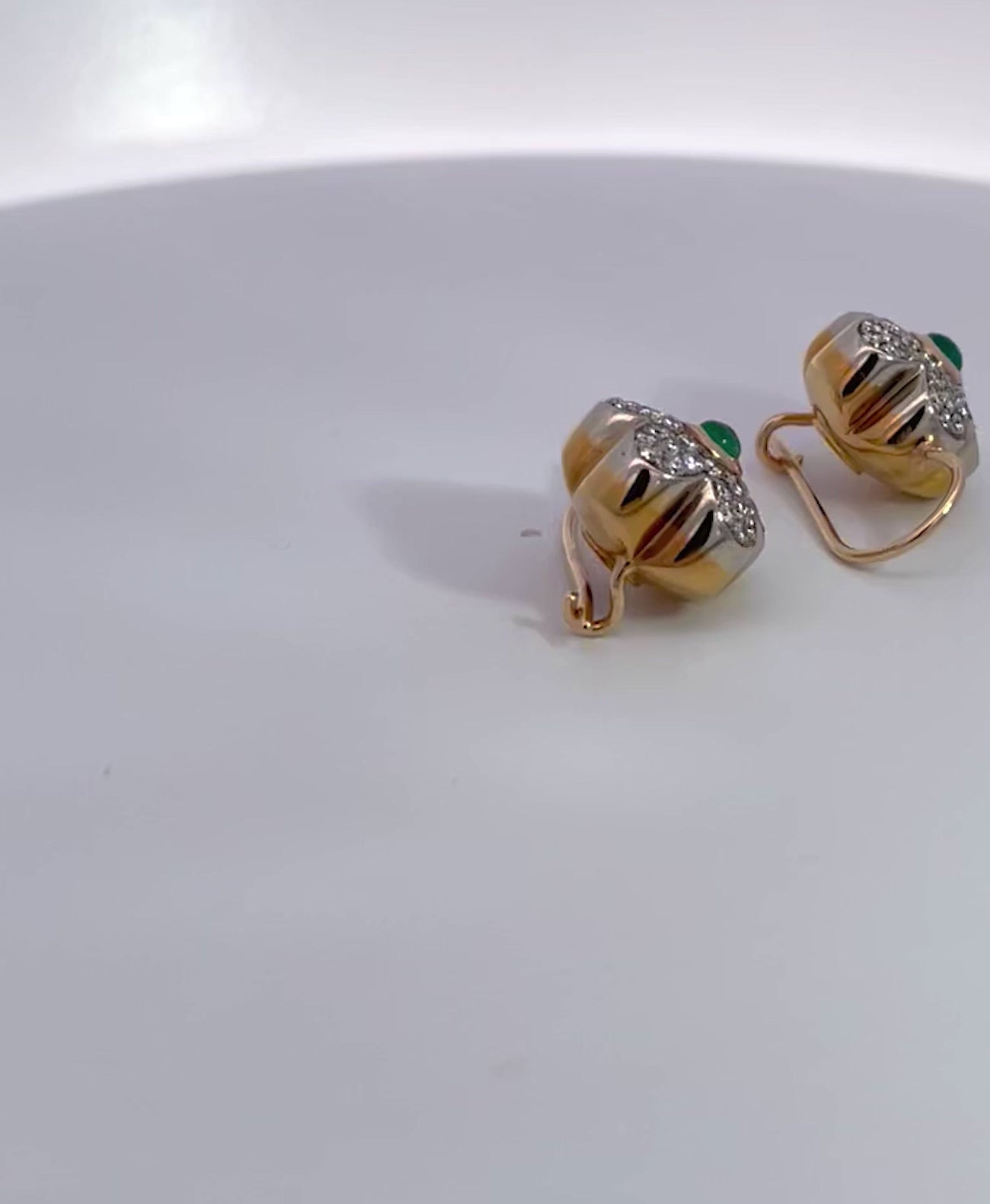 Diamond Emerald Gold Earrings