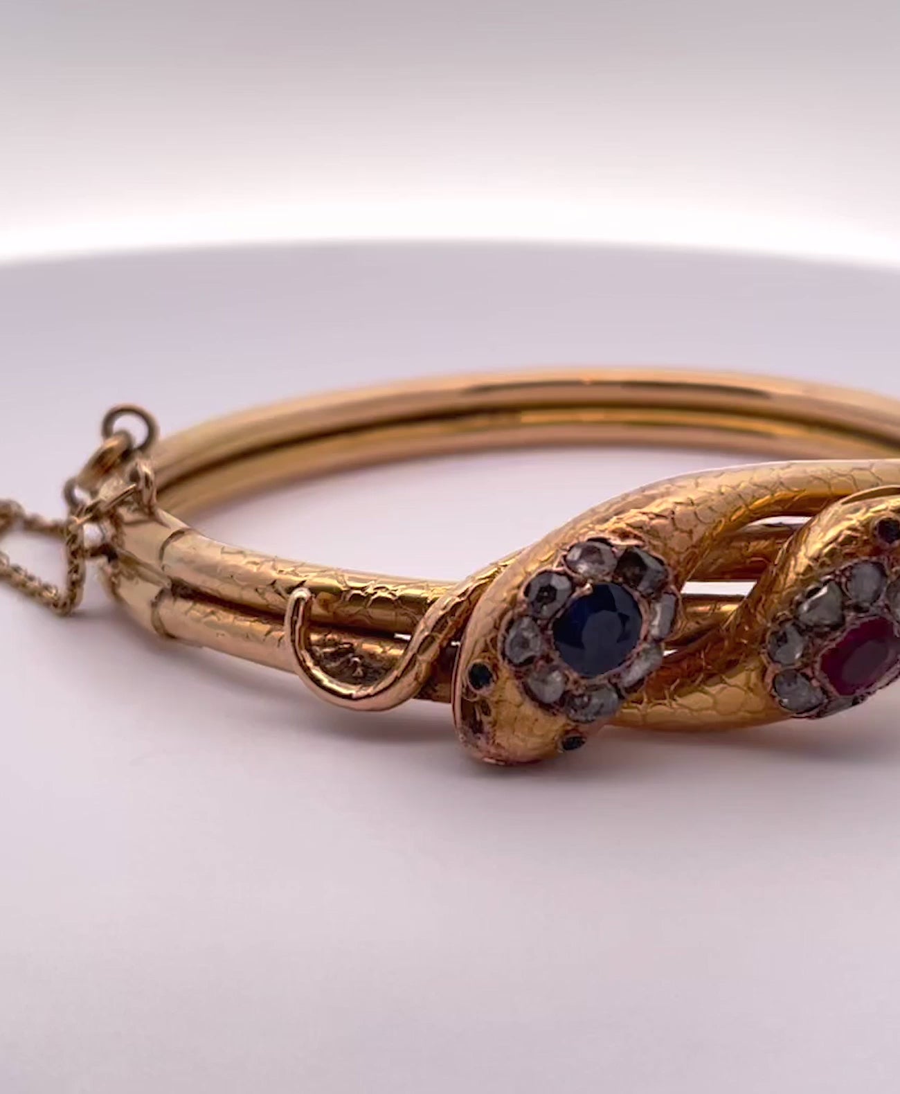 Antique Snake Bracelet Double head and body 18K 1880's