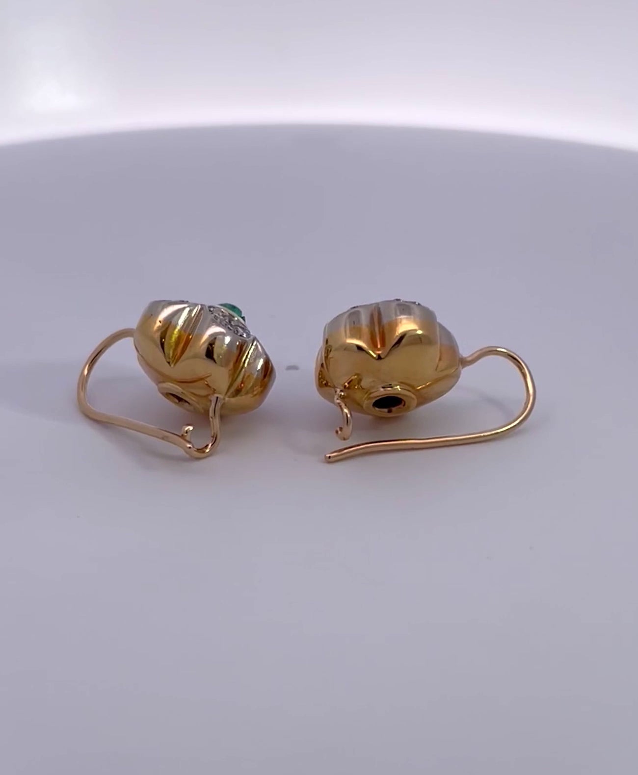 Diamond Emerald Gold Earrings