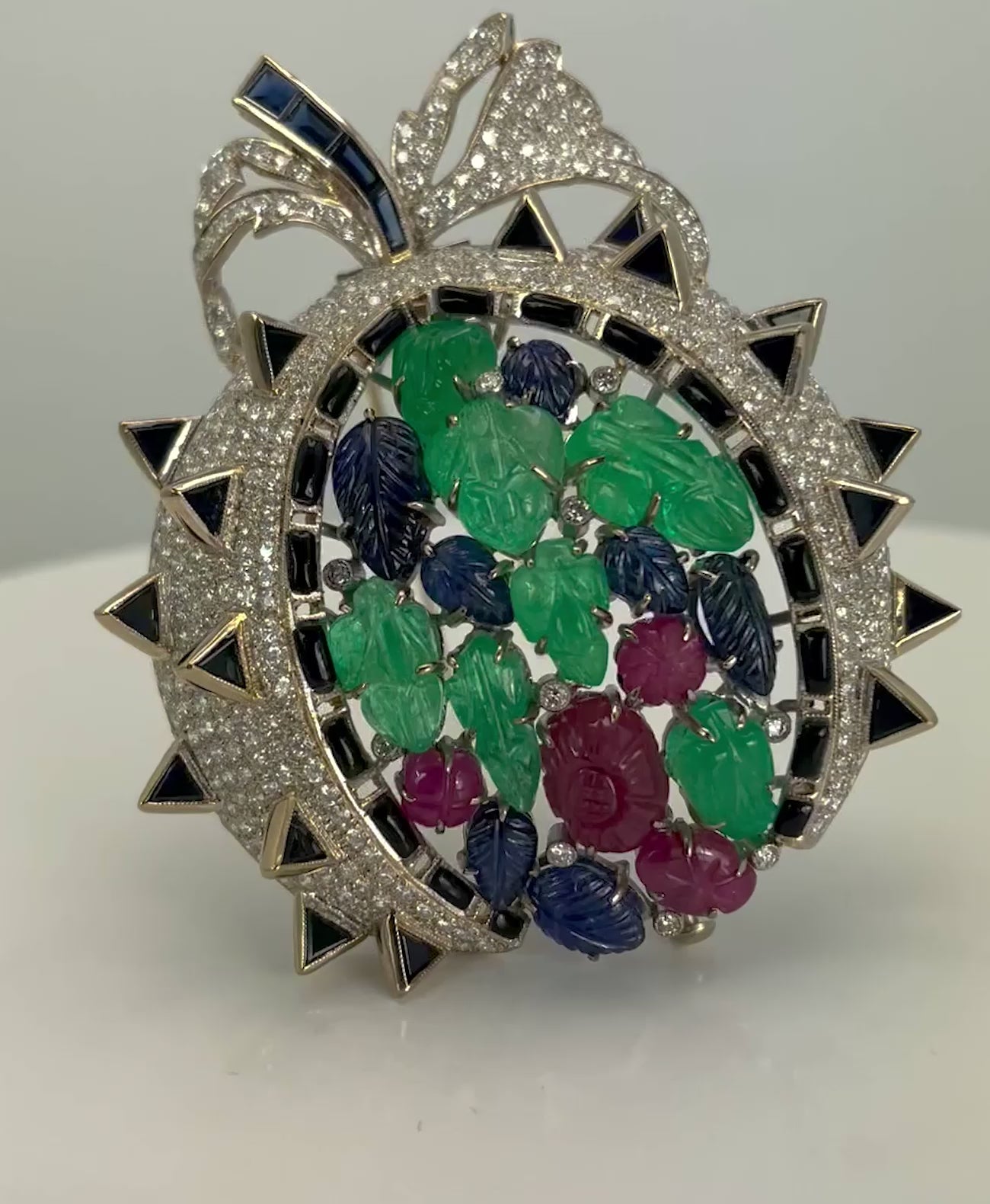 Tutti Frutti Brooch Pendant 18K