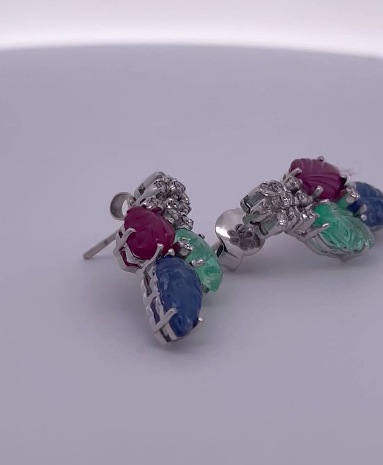 14K gold fruit motif earrings