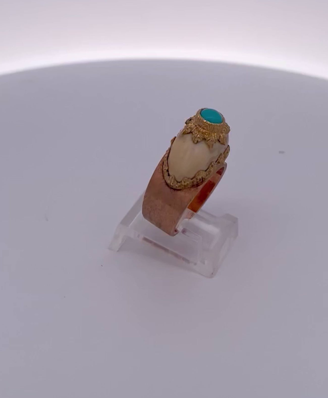 Buccellati 18K Brushed Yellow Gold & Turquoise Ring