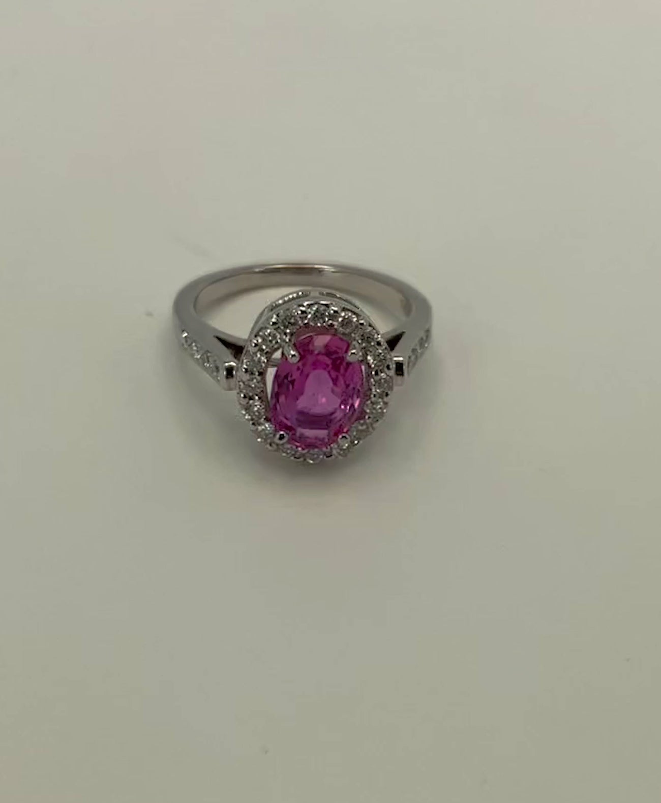 Pink Sapphire and Diamond Ring