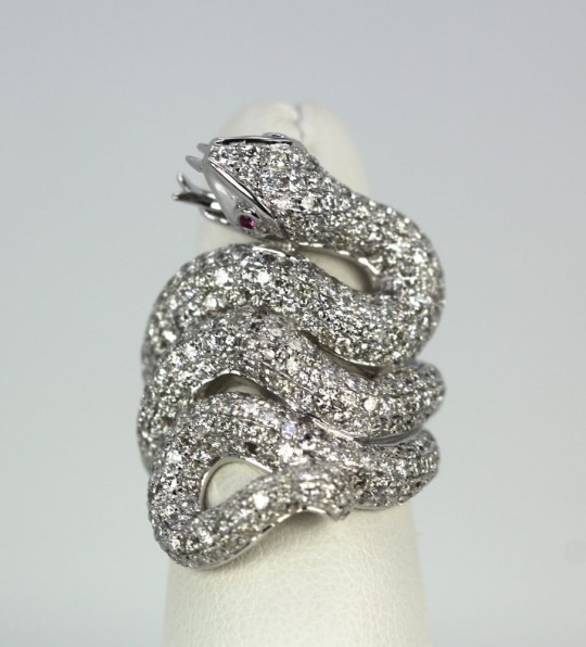 Snake / Serpent Diamond Cocktail Ring - Cris Notti Jewels