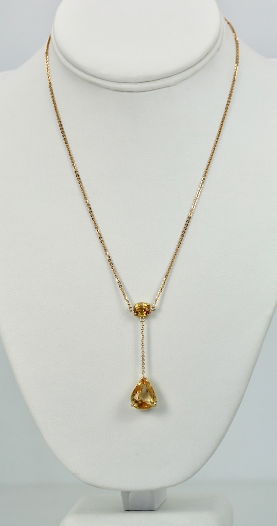 Citrine Double Drop Necklace in 18K Gold – Cris Notti Jewels