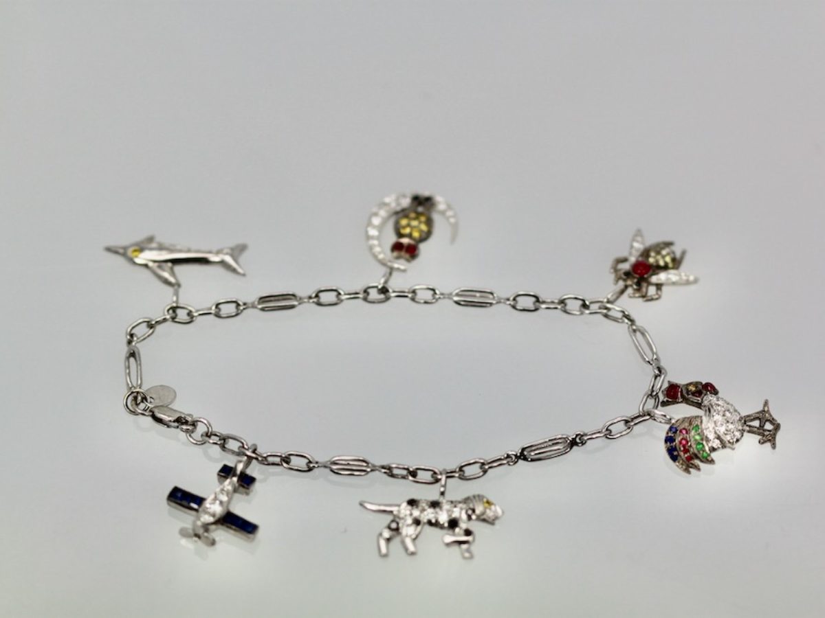 Art deco clearance charm bracelet