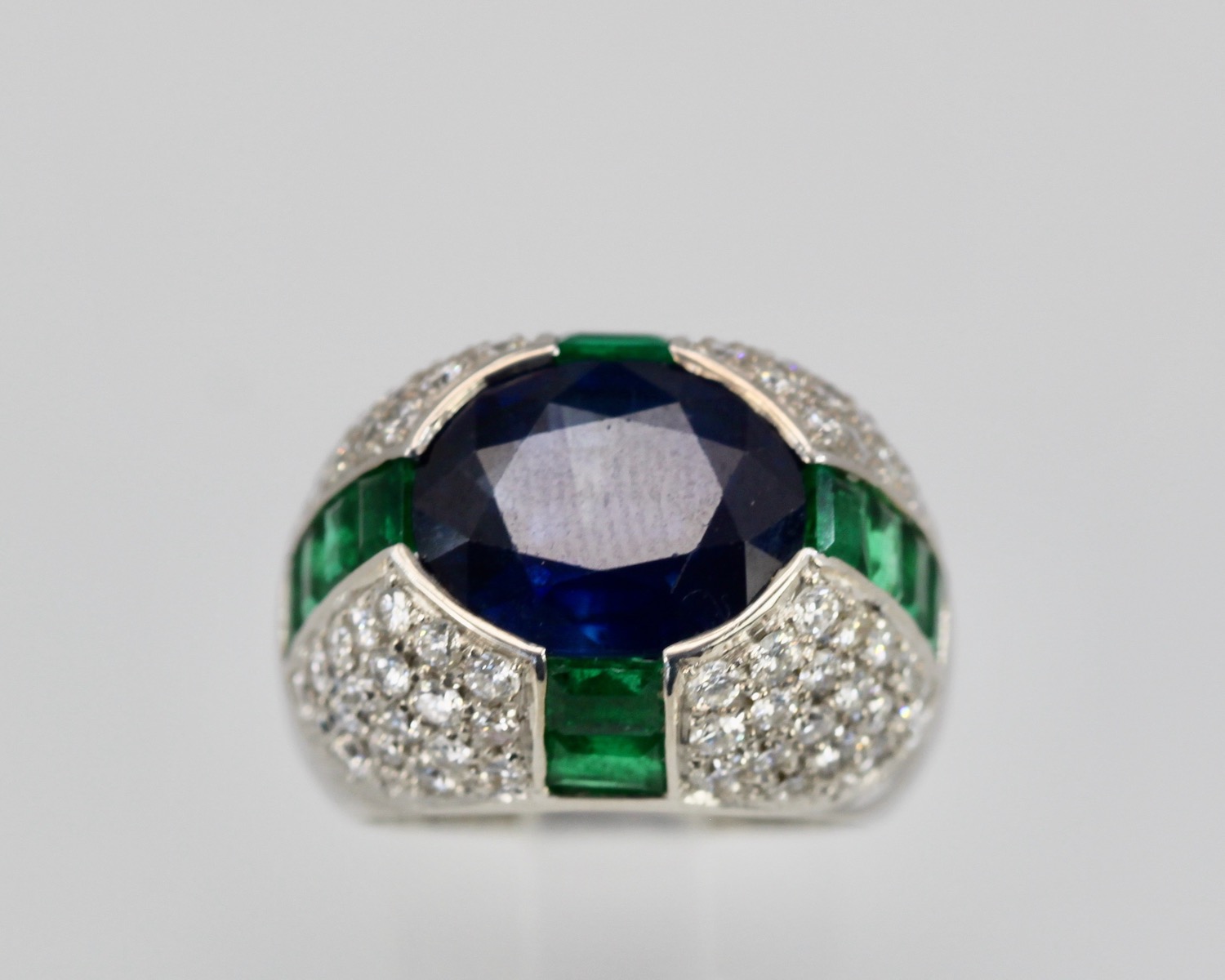 Bulgari Trombino Sapphire Emerald Diamond Ring – Cris Notti Jewels