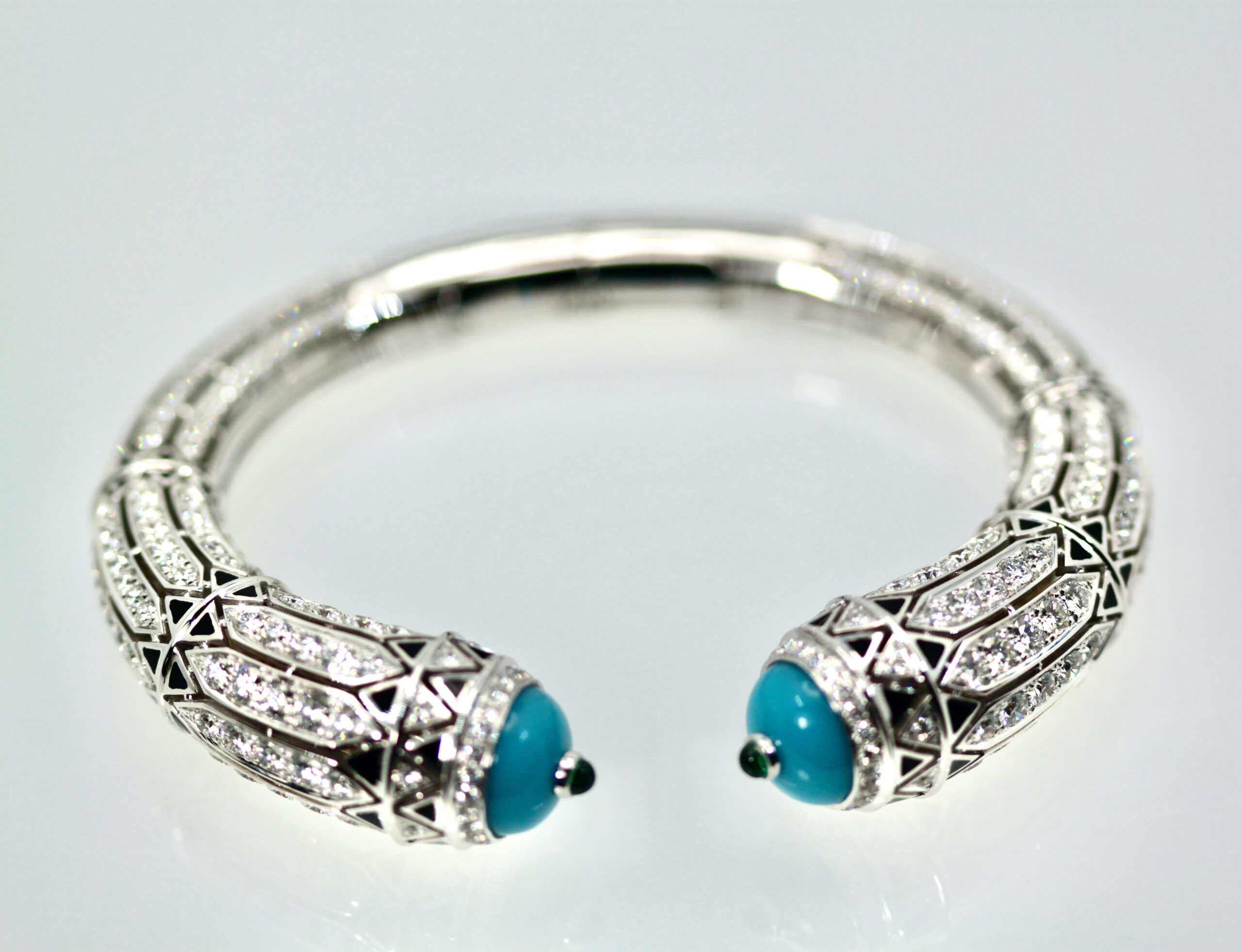 Cartier High Jewelry Diamond Turquoise Bracelet Deco Inspired 12.73 Ct –  Cris Notti Jewels