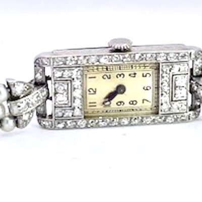 Antique Diamond and Seed Pearl Ladies Watch