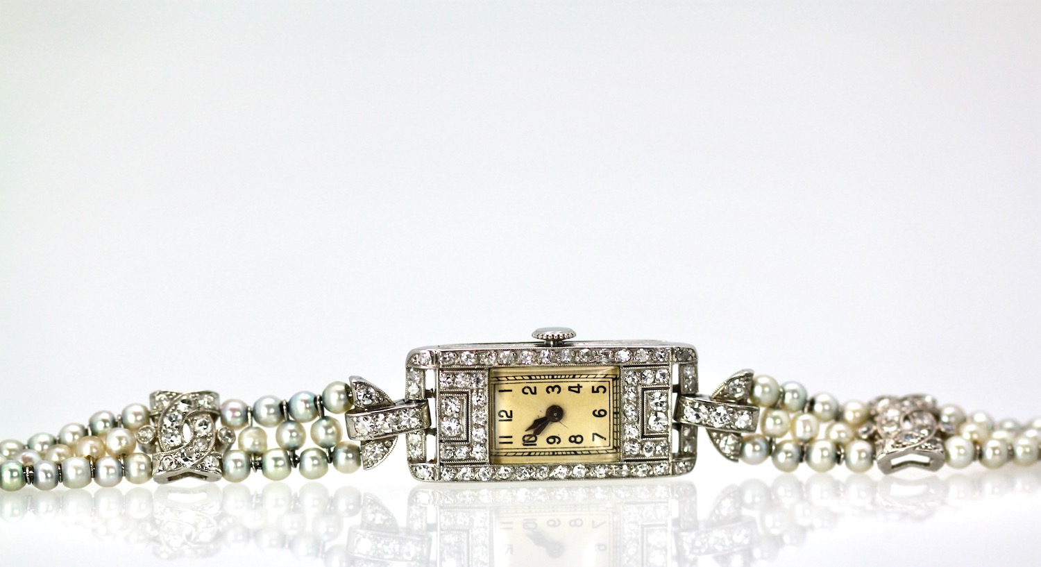 Antique Diamond and Seed Pearl Ladies Watch