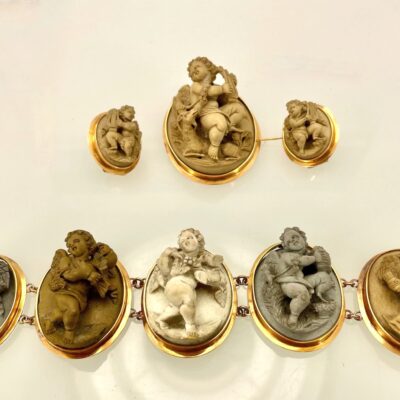 19th Century extremely Rare Lava Cameo Suite