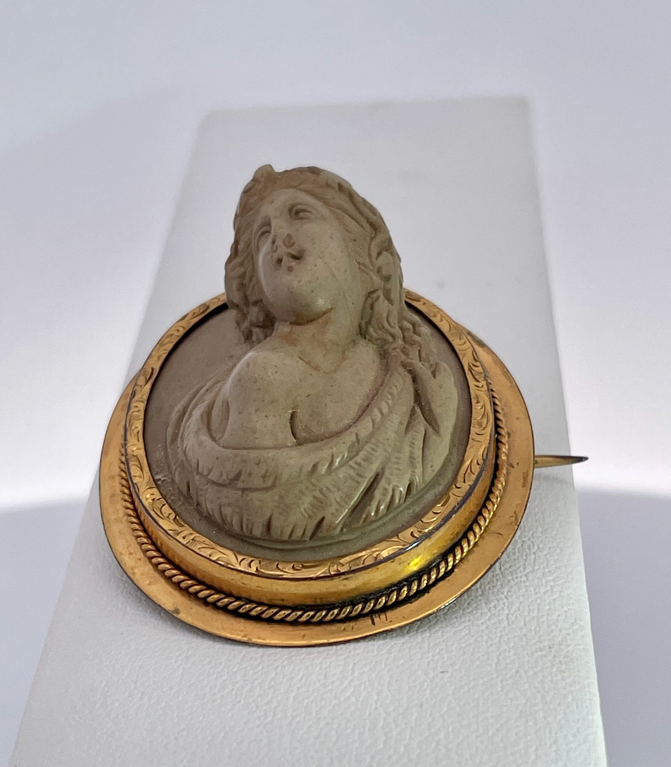 1890’s High Relief Lava Cameo brooch