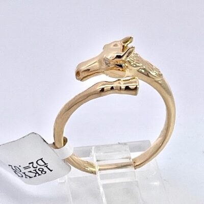 14K Yellow Gold Horse Ring Doves by Doron Paloma