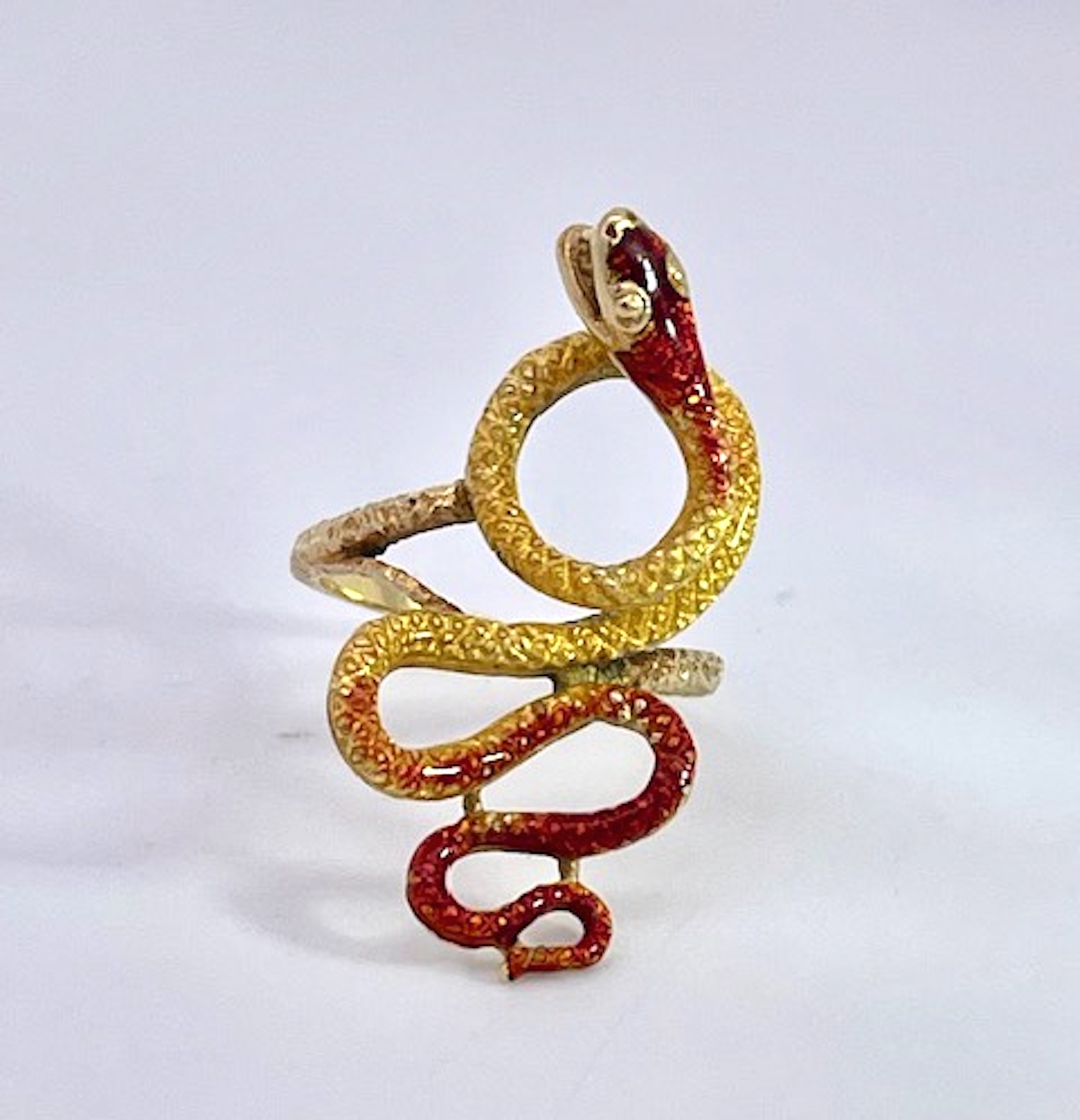 18K Enamel Snake Ring, Florence 1961