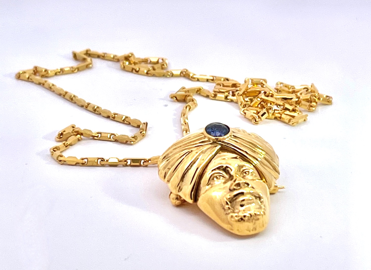 14K Yellow Gold Genie with Sapphire Studded Turban