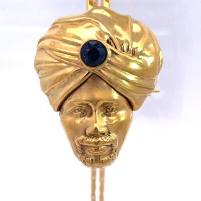 14K Yellow Gold Genie with Sapphire Studded Turban