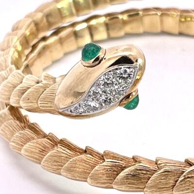 David Webb Rare Snake Bracelet 18K