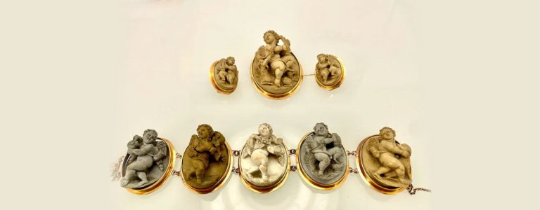 Timeless Elegance: Discover the 19th Century Rare Lava Cameo Suite