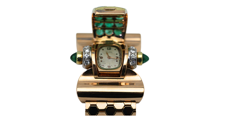 How to Style a Retro Emerald & Diamond Wristwatch for Modern Fashion