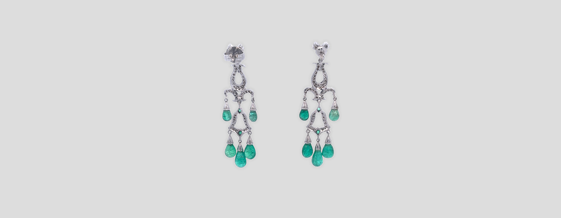 Unveiling Timeless Elegance: Emerald Diamond Chandelier Drop Earrings 14K- A Jewel for the Style Icon