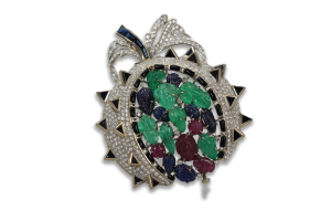 Tutti Frutti Brooch Pendant 18K - Fine Estate & Vintage Jewelry | Cris Notti Jewels