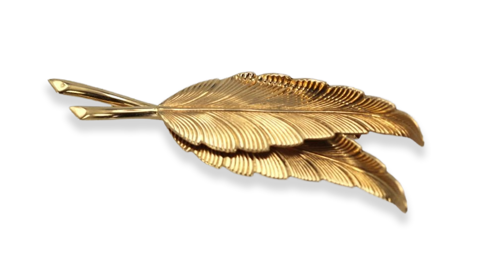Vintage Tiffany Double Leaf Brooch - Fine Estate & Vintage Jewelry | Cris Notti Jewels
