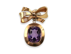 Vintage Amethyst Rose Gold Pendant - Fine Estate & Vintage Jewelry | Cris Notti Jewels