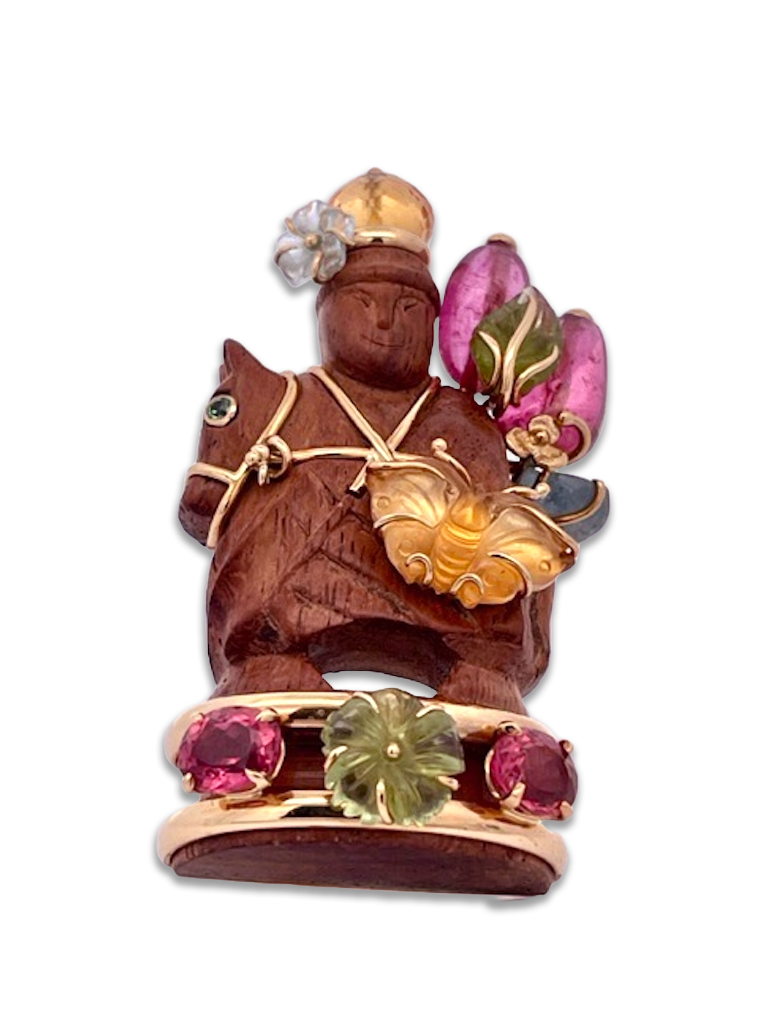 Seaman Schepps Chessman Brooch 18K - Detail View 3 | Cris Notti Jewels