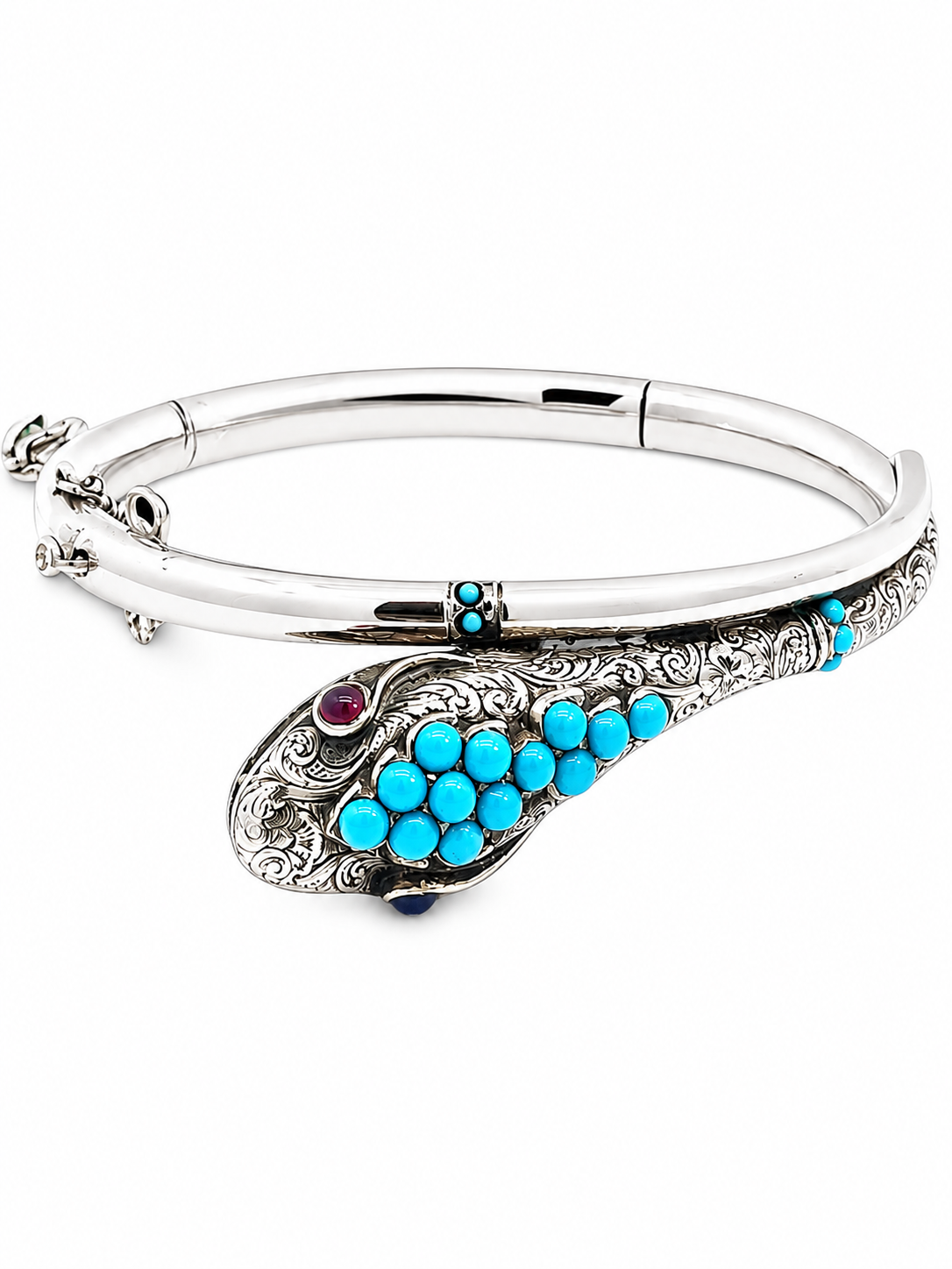 14K Yellow Gold Turquoise Snake bracelet