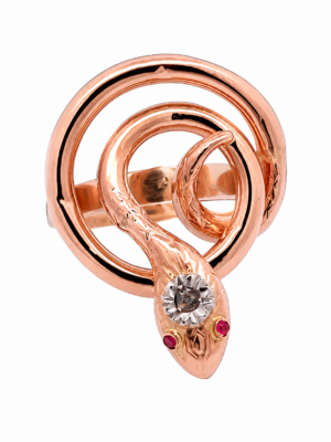 15K Snake Ring in Circular Format