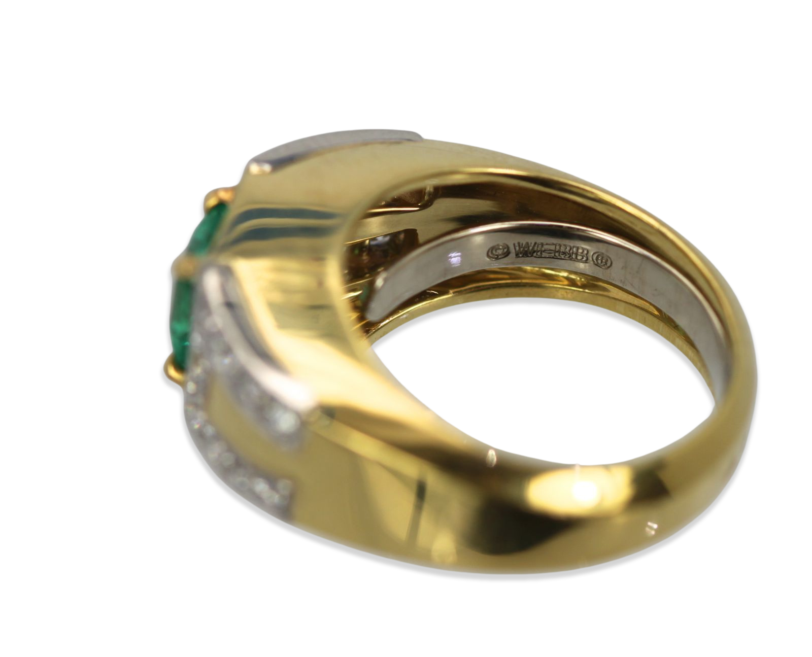 David Webb Emerald Diamond Ring - Detail View 3 | Cris Notti Jewels