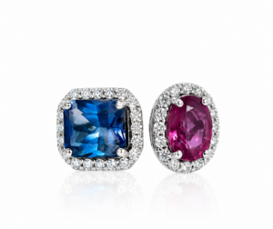 18K Blue and Pink Sapphire Diamond Ring 3.28 carats